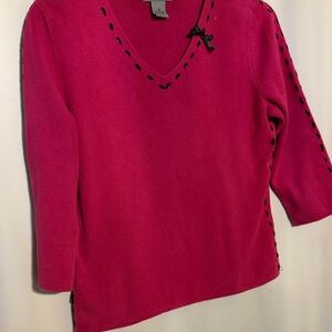 Vintage 1980 Designers Originals V-Neck Pink Angora and Wool blend size M